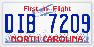 NC license plate DIB7209
