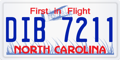 NC license plate DIB7211