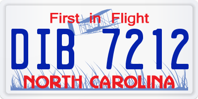 NC license plate DIB7212