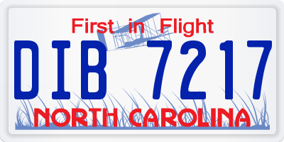 NC license plate DIB7217