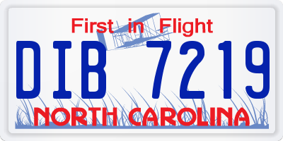 NC license plate DIB7219