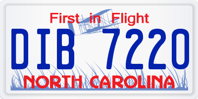NC license plate DIB7220