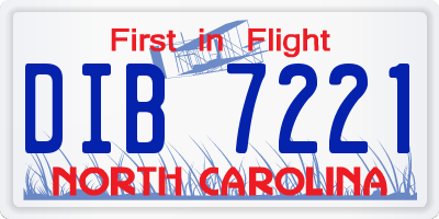 NC license plate DIB7221