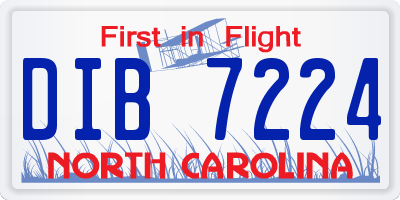 NC license plate DIB7224