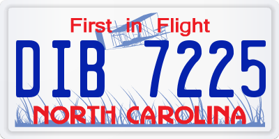 NC license plate DIB7225