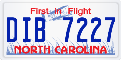 NC license plate DIB7227