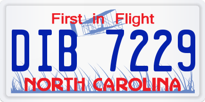 NC license plate DIB7229