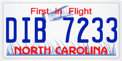 NC license plate DIB7233