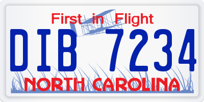 NC license plate DIB7234