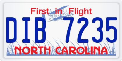 NC license plate DIB7235