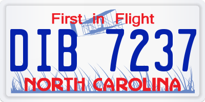 NC license plate DIB7237