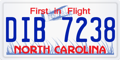 NC license plate DIB7238