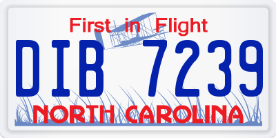 NC license plate DIB7239