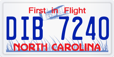 NC license plate DIB7240