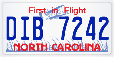 NC license plate DIB7242