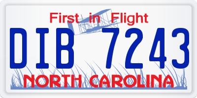 NC license plate DIB7243