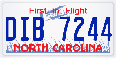 NC license plate DIB7244