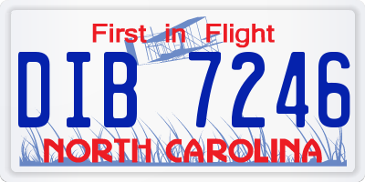 NC license plate DIB7246