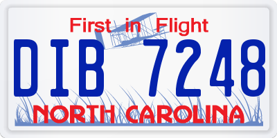 NC license plate DIB7248