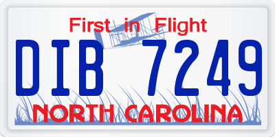 NC license plate DIB7249