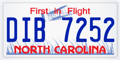 NC license plate DIB7252
