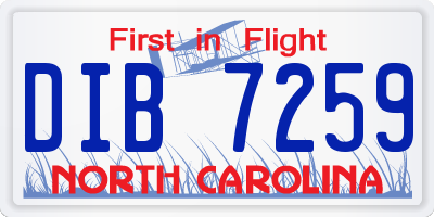 NC license plate DIB7259