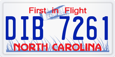 NC license plate DIB7261