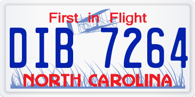 NC license plate DIB7264