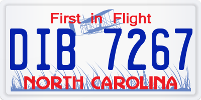 NC license plate DIB7267