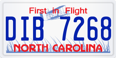 NC license plate DIB7268