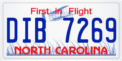 NC license plate DIB7269
