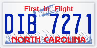 NC license plate DIB7271