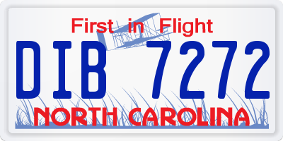 NC license plate DIB7272