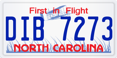 NC license plate DIB7273