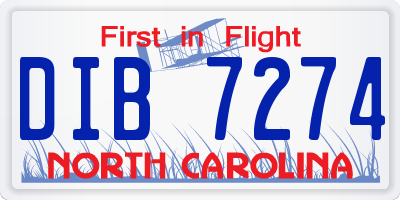 NC license plate DIB7274
