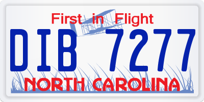 NC license plate DIB7277