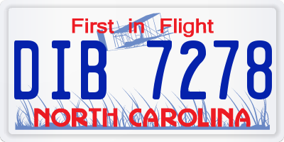 NC license plate DIB7278