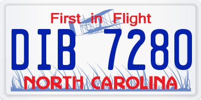 NC license plate DIB7280