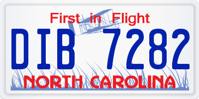 NC license plate DIB7282