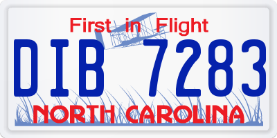 NC license plate DIB7283
