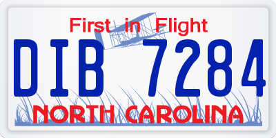 NC license plate DIB7284