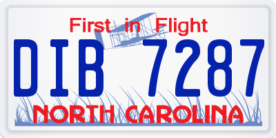 NC license plate DIB7287