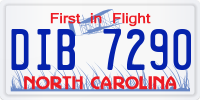 NC license plate DIB7290