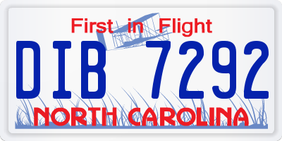 NC license plate DIB7292