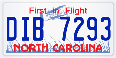 NC license plate DIB7293