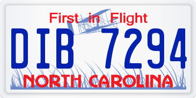 NC license plate DIB7294