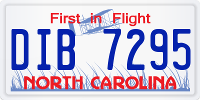 NC license plate DIB7295