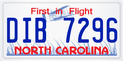 NC license plate DIB7296