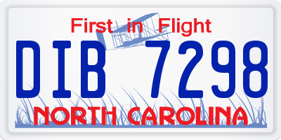 NC license plate DIB7298