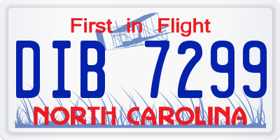 NC license plate DIB7299